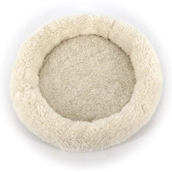 Komfortabel rund varm fleece hamster seng sovemåtte til små kæledyr（S beige）