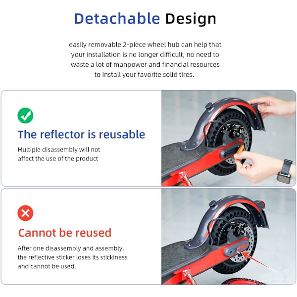 Reflekterande remsor för scooterhjulsskydd till Xiaomi M365, Pro, 1S, E