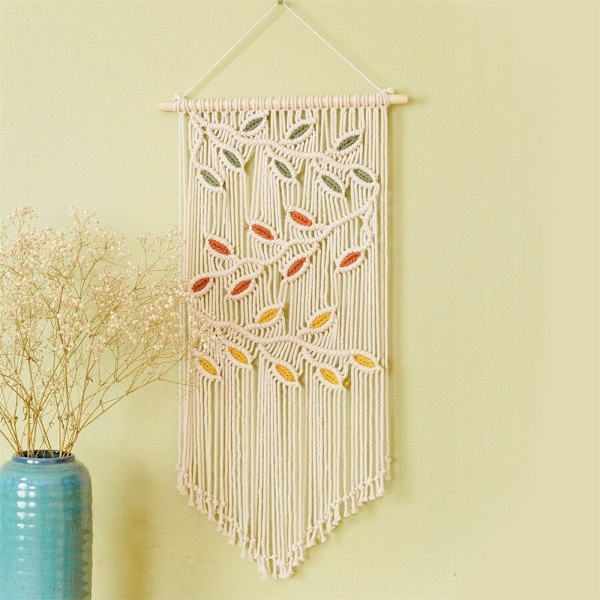 A，Käsinkudottu seinävaate Macrame-seinävaate