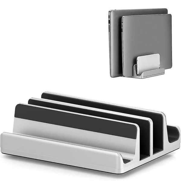 Dobbelt-slot justerbar vertikal bærbar computer stand designet skrivebordsstativ