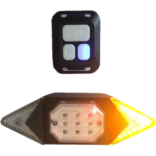 Bakre cykelljus, trådlös kontroll Stadig/blixt 39 lysdioder 100 lumen IPX4 vattentät USB uppladdningsbara blinkers, blinkande läge upp till 10 timmar