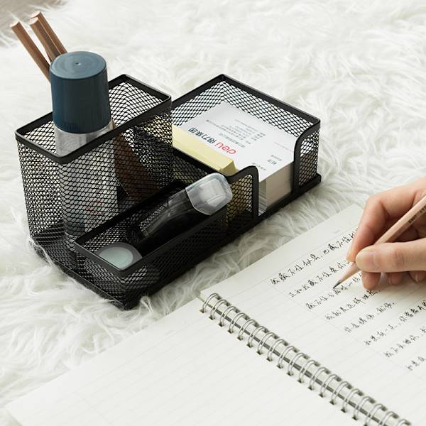 Mesh Metal Skrivebordsarrangør med Penholder, Skrivebords Pen Stativ, Skrivebords Pe