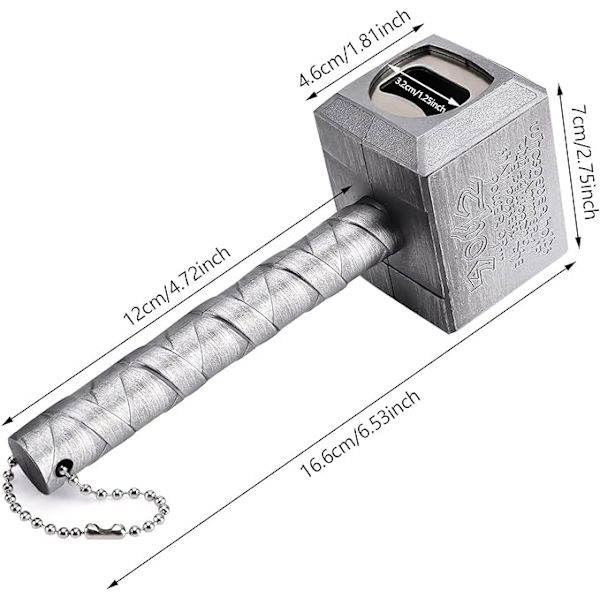 Hammar Flasköppnare Ölflasköppnare för Ölentusiaster Bar och Hembruk 16.5x7x4.5cm Silver