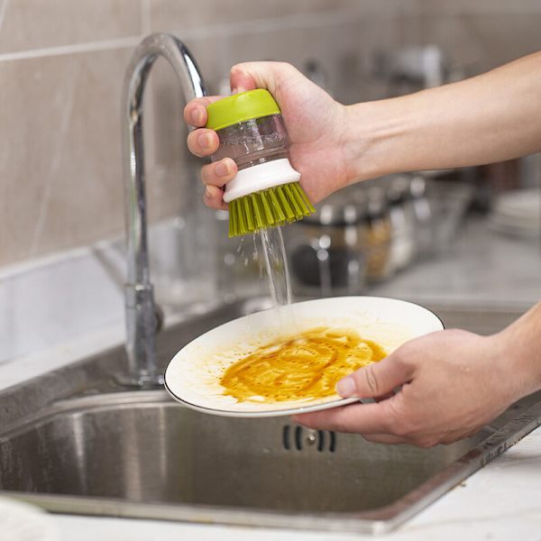 Palm Scrub - Borste med diskmedelbehållare - Grön