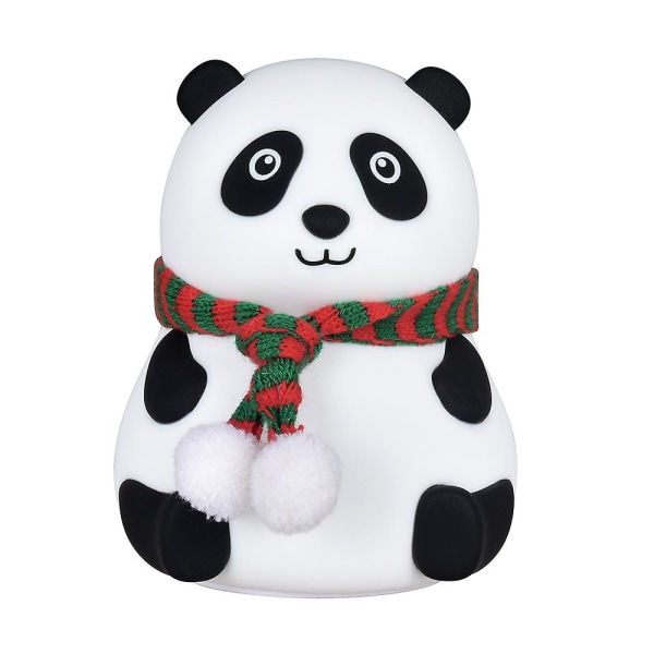 Led Panda Touch Lamp Colorful Night Light With Rechargeable（Eyes open）