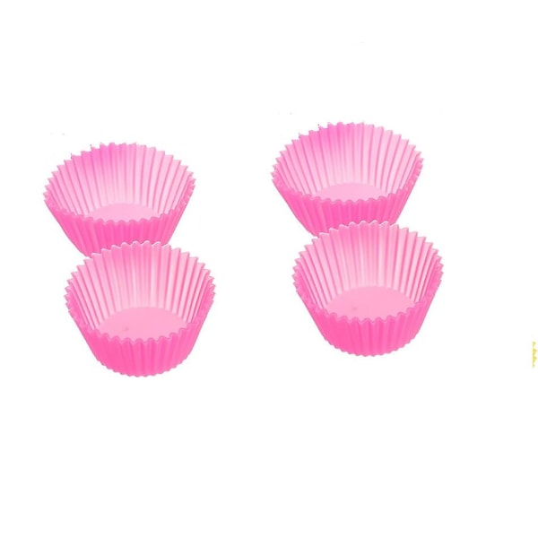 4pcs Reusable Silicone Baking Cups, Muffin Liners Pink