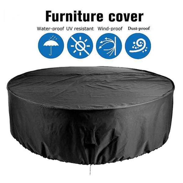Vattentäta utemöbelöverdrag för runda bord, anti-blekning (280*110cm)