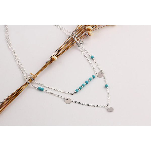 Kvinners Dame Mote Multilayer Choker Anheng Halskjede Jul Gave Boho Smykker（Gull）