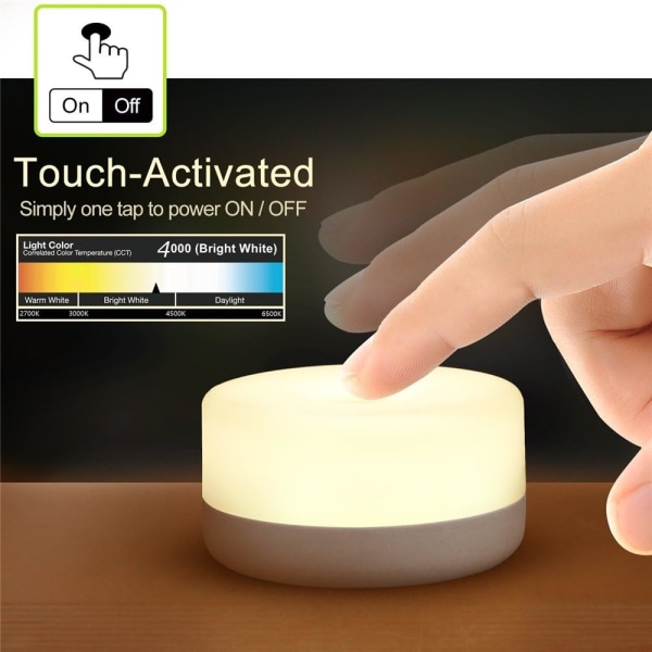Baby Night Light, Uppladdningsbar Mini Touch Lamp, Trådlös LED Kids