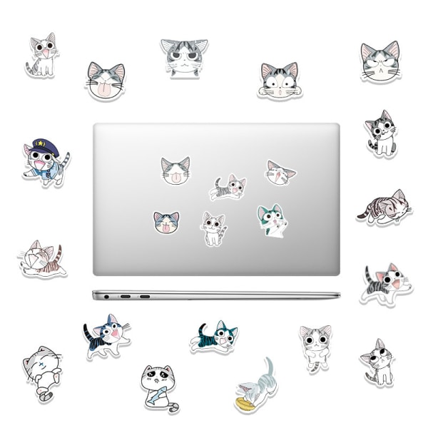 53 Cheese Cat Cartoon Stickers Creative Private Cat DIY Phone Case