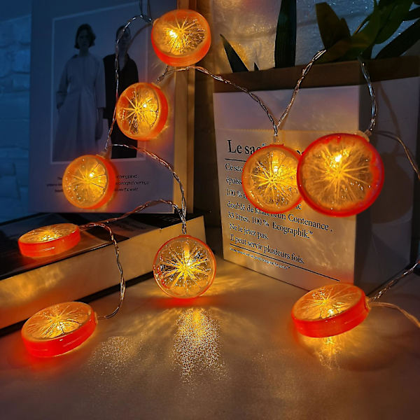 Batteridriven citron LED dekorativ ljusslinga 1,5 meter lång 10 slingljus