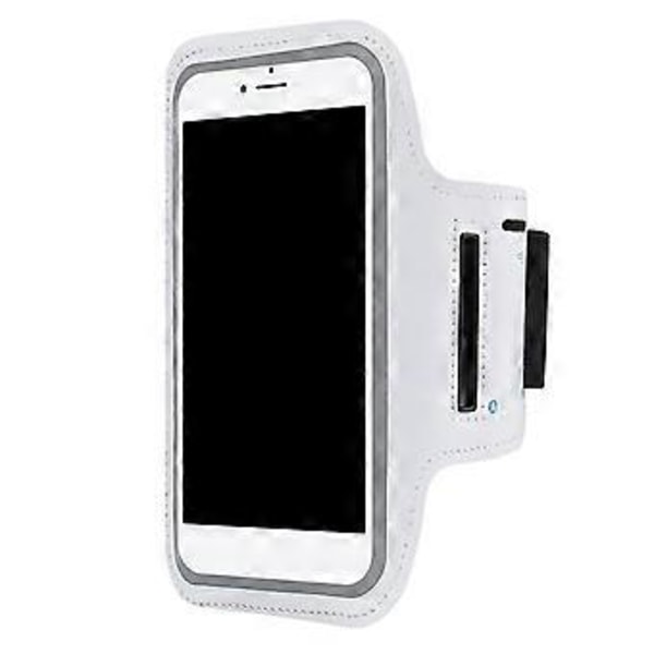 Universal Sport Vattentätt Löpararmband för Telefon Träning Mobiltelefonhållare Ficka Midjeband Armväska Träning för Alla 5,5 Tums Telefoner (vit) white