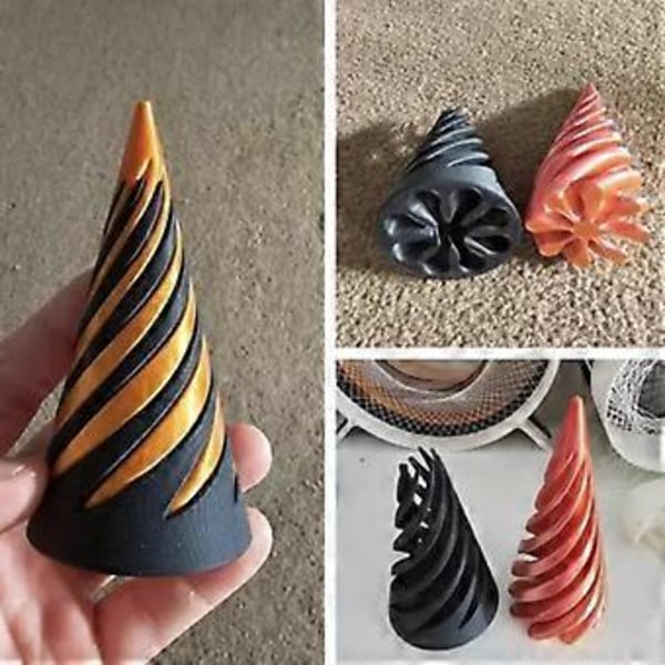 Umulig Pyramide Gennemgangs Skulptur, Helix Skrue Fidget Legetøj, Spiral Kegle Cone a