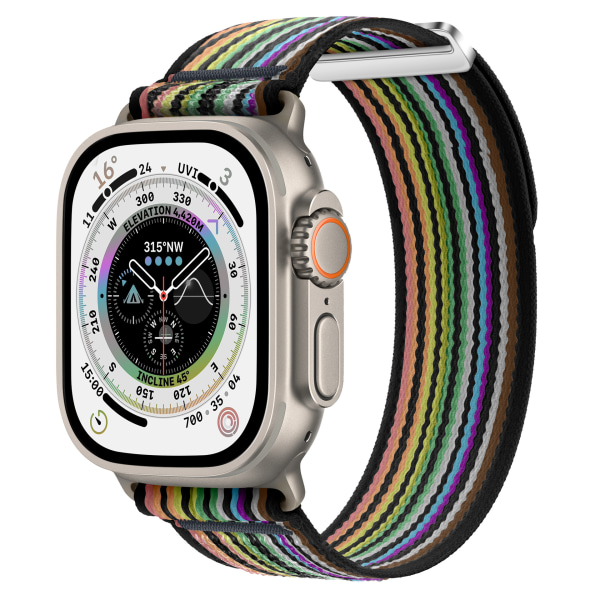 Musta sateenkaari 38/40/41mm, sopii iwatch S9/Ultra2 Apple Wil