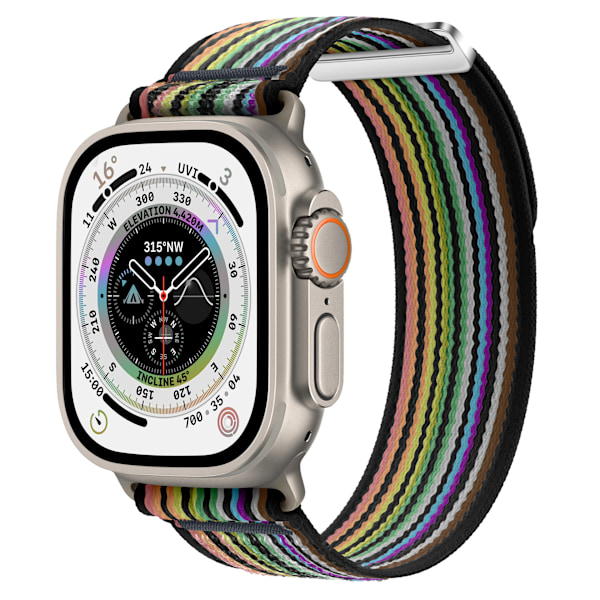 Svart regnbåge 38/40/41mm, lämplig för iwatch S9/Ultra2 Apple Wil