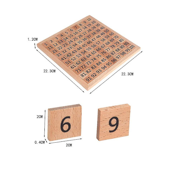 Puslespill digitalt brett, 1-100 digitalt kontinuerlig brett, matematisk puslespill treleke for tidlig motorisk ferdighetsutvikling utdanning