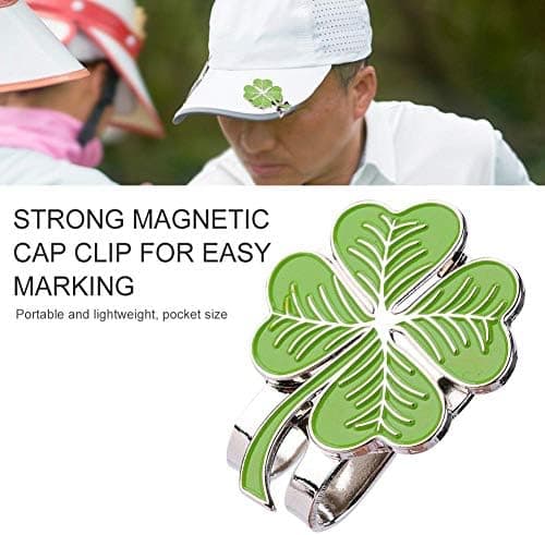 1 stk golfhatteklips, passer til golfballmarkør, magnetisk kløverhatteklips