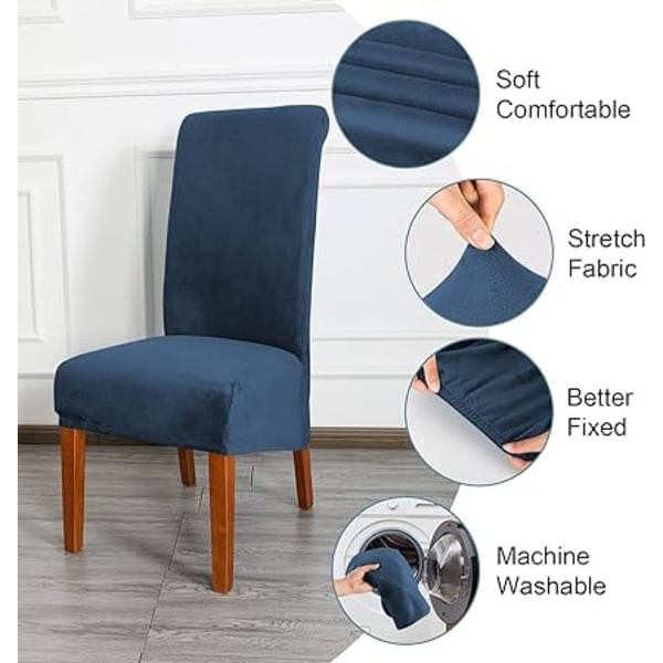 Matstolsöverdrag i sammet, Stretch Large Chair Slipcover, Spande