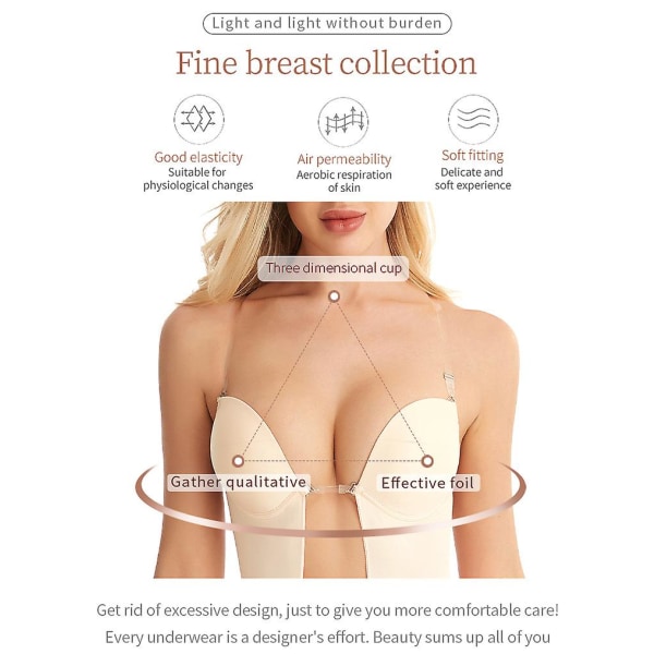 Helt underwire bh, sexet bh-undertrøje, undertøj, stor bryst, vis lille, samlende bh（S）