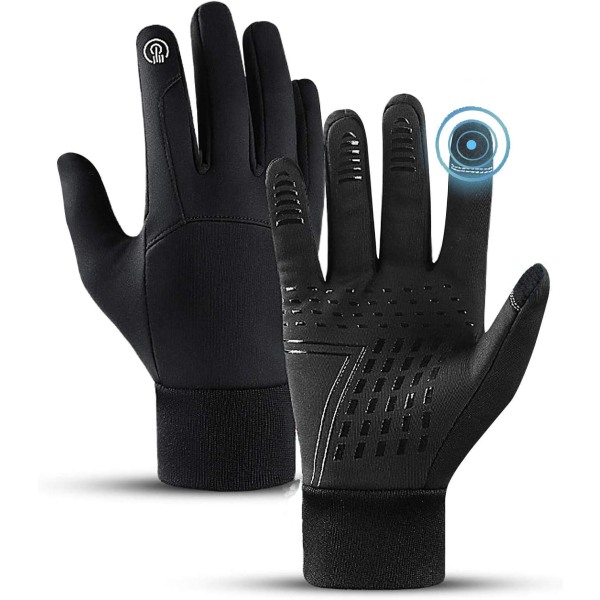 Cykelhandsker, Vinter Varme Touch Screen Sportshandsker, Løb Handsker, Vandtætte og Skridsikre Ideelle til Cykling Motorcykel Ski Snowboarding, XL