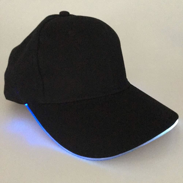 Unisex Baseballcaps - Motefargede LED-lys Baseballcaps for Jenter og Gutter, Julefest, Caps i Svart, Fargerike