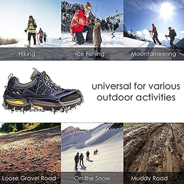 Crampons Ice Cleats For Shoes And Boots, 19 Teeth Claws Micro Spikes Footwear Ice Traction System, M(36-40)