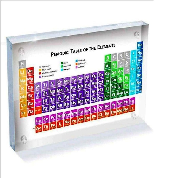 Akryl periodiska tabell av element Visa samling hantverk för lärare studenter vetenskap entusiaster