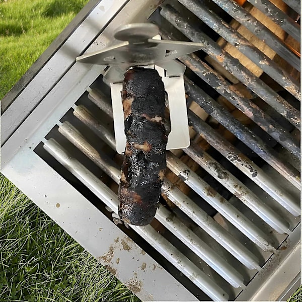 5 rustfrie grillpinner for pølser, morsomme grillpinner i metall, gjenbrukbare grillgaffel pølseholdere, egnet for pølser