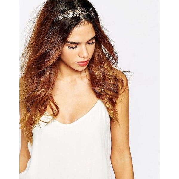 Bladhuvudband, Fashion Gold Leaf Headband Grekisk Huvudband Tiara Vintage Roman Goddess Leaf Bridal Hair Crown Branch Gold
