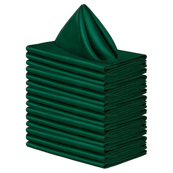 12pcs 12inch Kitchen Cloth Napkins Cotton Blend Washable And Reusable Table Dinner Napkins（Green）