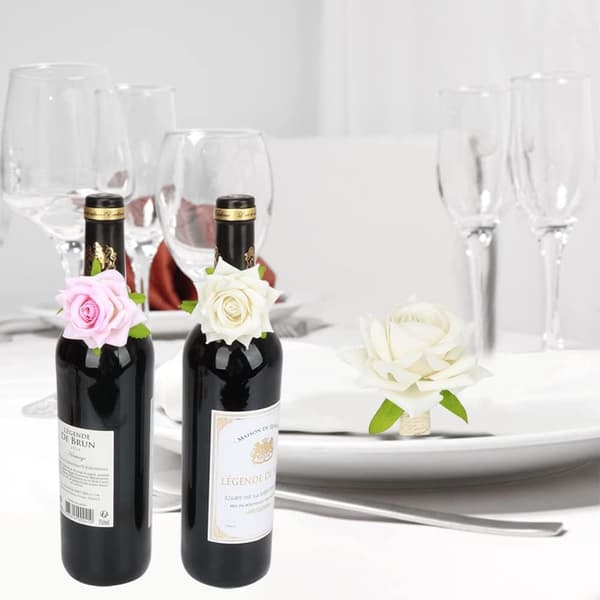 Runde serviettblomster 12 stk hvit bryllupsserviettring, blomst