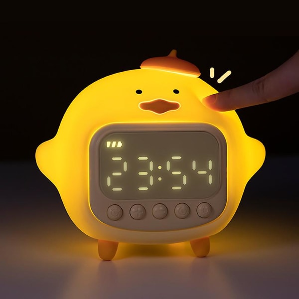 Hug Duck Børnevækkeur Snooze Alarm Timing Ur Dimming Med