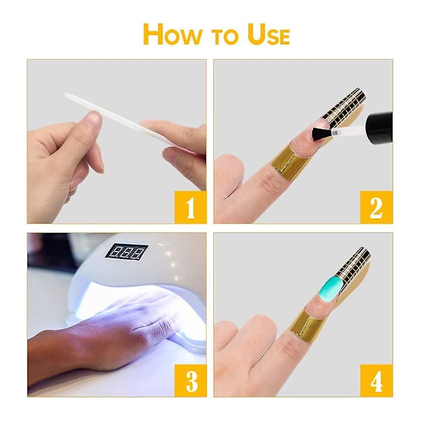 Neglekunst Forms Sticker Guide Selvhæftende Tips Til Akryl UV Gel Neglekunst, 100 Stk