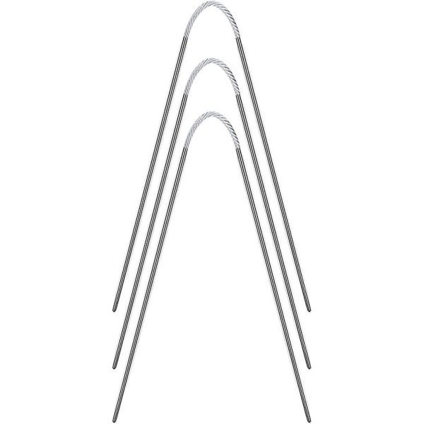 Runde strikkepinde, rustfrit stål cirkulære strikkepinde sæt til begyndere, faste cirkelpinde til sokker 21cm*2.5mm i en pakke med tre（3mm）