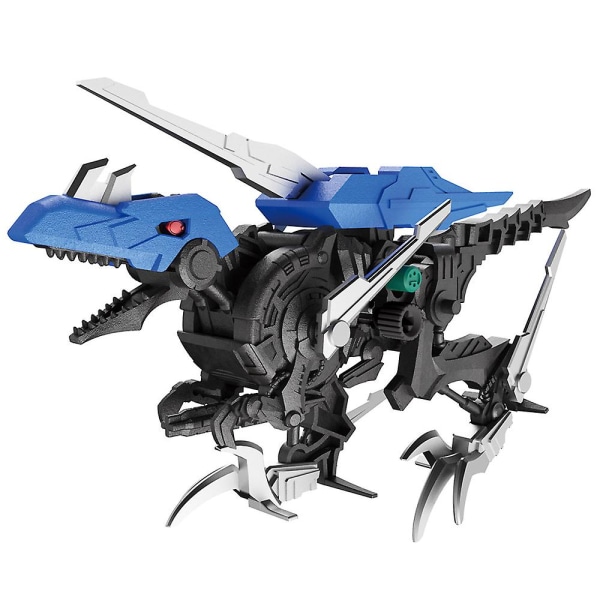Simulerad mekanisk barns kreativ dinosaurie actionfigur Elektrisk pusselmonteringsmodell Leksak（Blå Velociraptor）