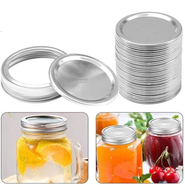 Mason Jar Låg, 20 stk. 70/86mm almindelige mund lækagesikre konserveslåg Split-type låg Sikker opbevaring Glaslåg til hjemmet（86MM）