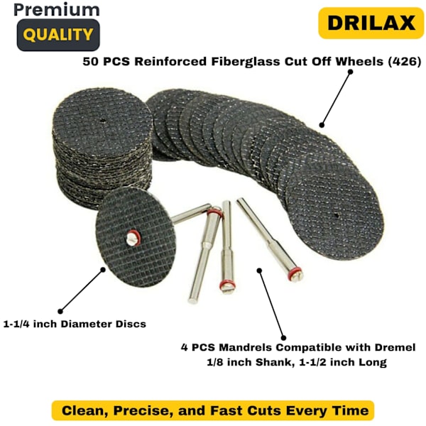 50-pack 32mm 1,25\" diameter glasfiberförstärkta kapskivor 4\"