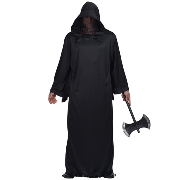 Halloween-kostym Cool Black Robed Warrior Costaly Prop-dräkt