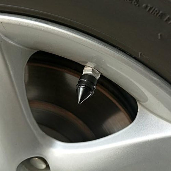 5 st Däckventilskydd med Spikar i Aluminiumlegering för Bil, Cykel, Svart