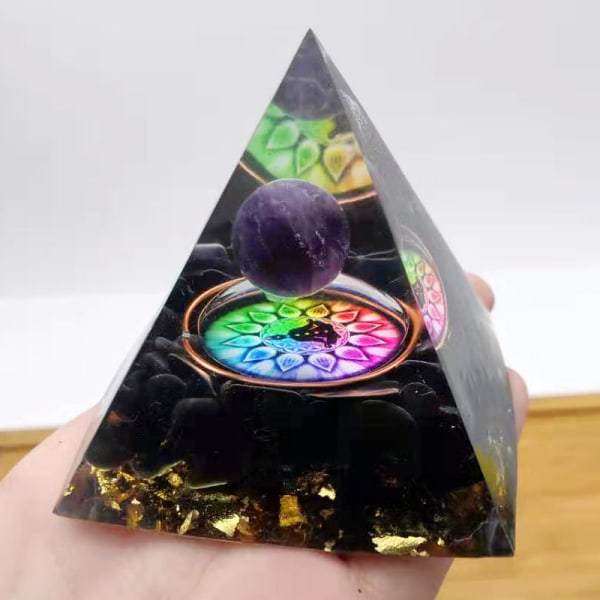Tredimensionella smycken naturlig kristall planet krossad sten lim energitorn (6cm)