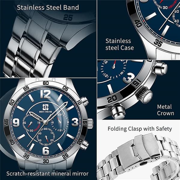 Ben Nevis Herre Quartz Klokke (Blå)