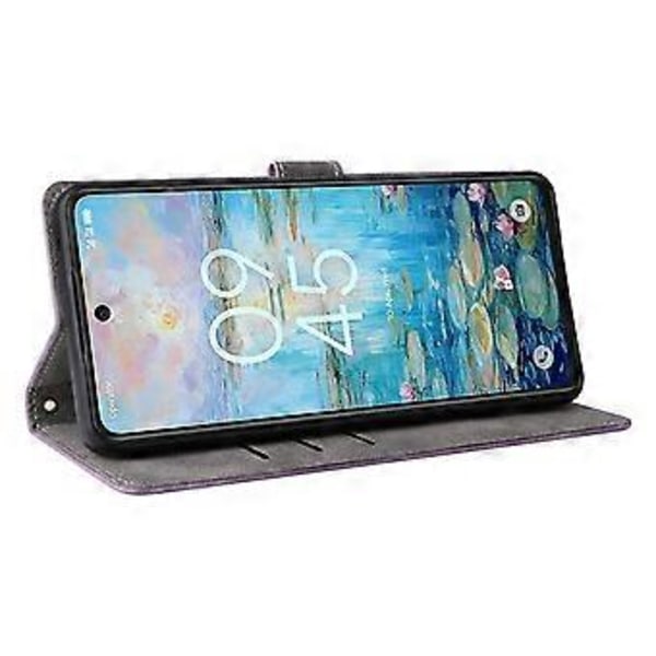 Til TCL 50 Pro NxtPaper 5G/50 NxtPaper 5G Wallet Case RFID-blokering PU Læder Cover Stand View Purple