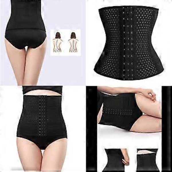Andningsbar midje- och magkorsettbälte Body Shaper Trainer XS(Svart XL) Black XL