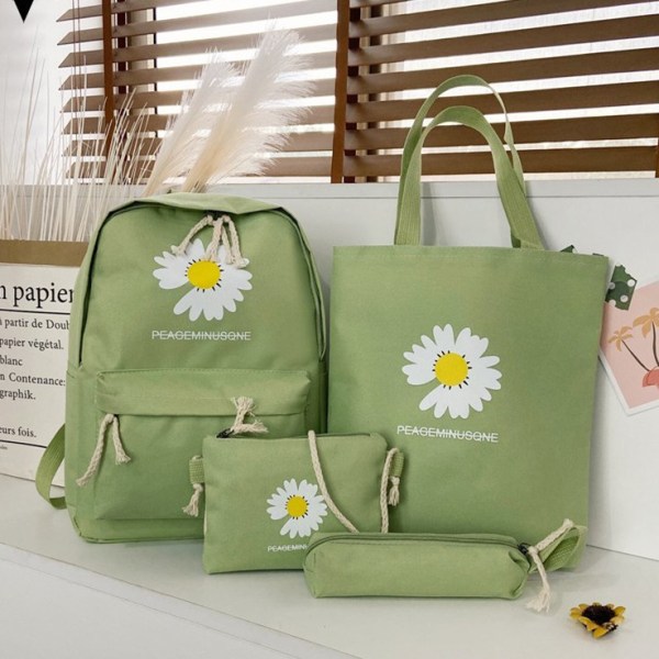 Fashionabla fyrdelad ryggsäck koreansk version av daisy- print