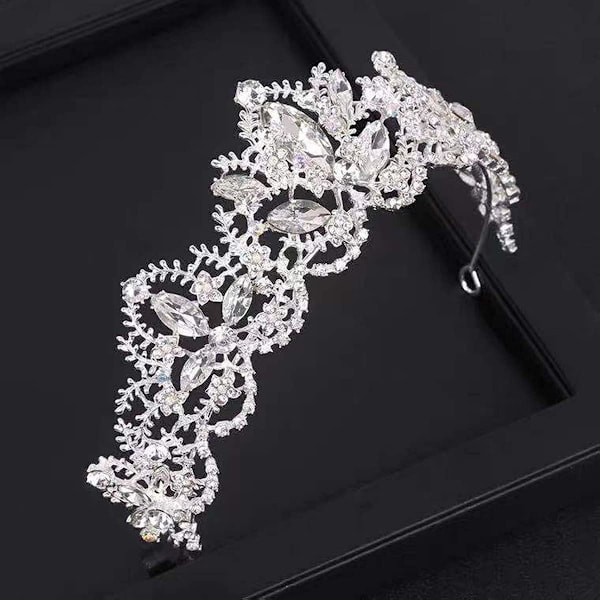 Krystal Tiara Krone, Kobber Zirkon Rhinestone Krone Tiara Encruste