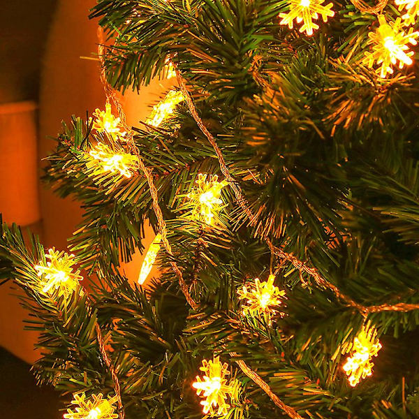 Led-paristokäyttöinen valosarja, koristeellinen makuuhuoneeseen, syntymäpäivään, lumeen (6 m 40 valoa USB)