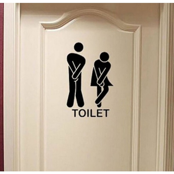 Sød mand kvinde toilet wc aftageligt tapet husholdning hjem væg klistermærke plakat vægmaleri dekoration til soveværelse