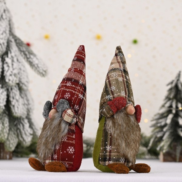 Christmas gnome - set of 2 plush Swedish Santa Claus statues - Ch