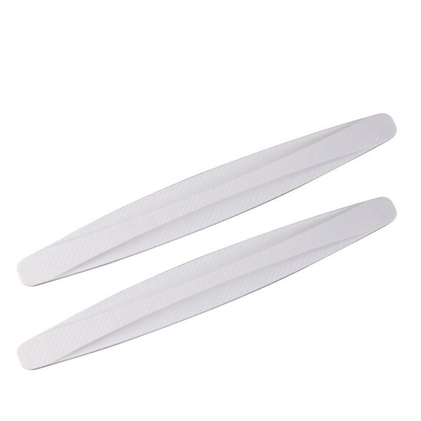 2 st Car Front Rear Corner Bumper Guard Protector Carbon Fiber Anti-collision Strip Sticker Bumper Protector White