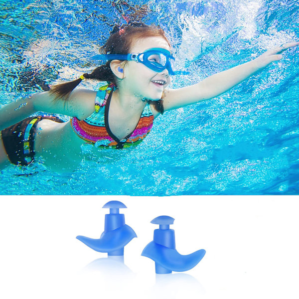 Öronproppar för simning 5 par återanvändbara silikon öronproppar för barn för simning dusch pool och andra vattensporter